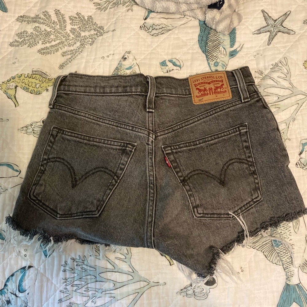 Levi’s 501 Shorts Distressed Black/grey